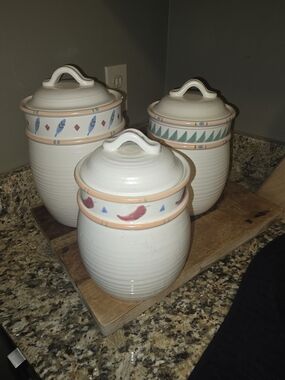 Treasure Craft Taos Ceramic Canister Set of 3